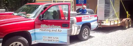 The Mike LeCornu Heating & Air company truck, ready to assist a Henderson TN customer with AC repair